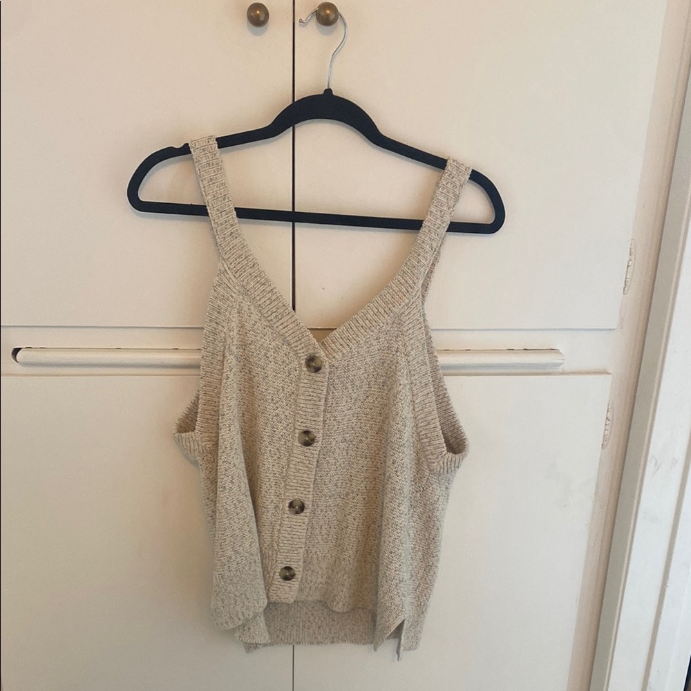 Madewell Cream Relaxed Knit Tank Top